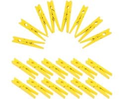 Wasknijpers van bamboe - 30 stuks - Duurzame houten wasknijpers - Milieuvriendelijk - Geel - Praktische houtkunst