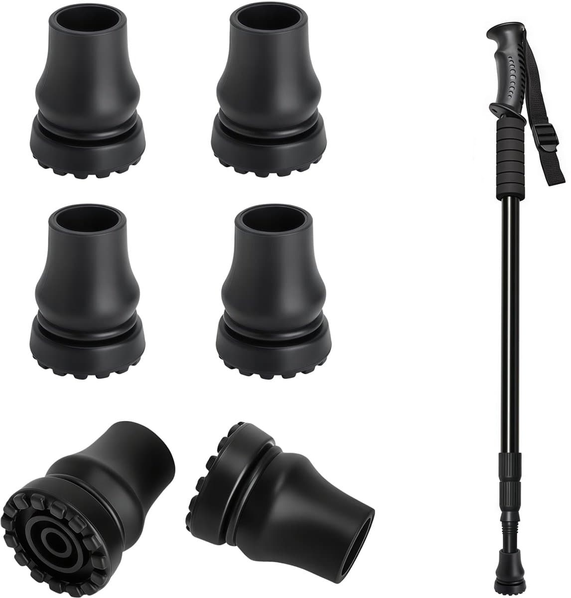 Rubberen Doppen voor Krukken - Antislip Voetjes - Binnendiameter 19 mm — afbeelding 1