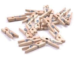 Scoby - Wasknijpers - Mini knijpertjes - Wooden Clips - 50 stuks - 2,5CM - Hout