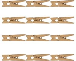 50 Stuks Houten Mini Knijpers 3.5cm - Voor Foto's, Kaarten, Knutselen & Decoratie