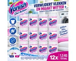 Vanish Oxi Action - Vlekkenverwijderaar Poeder - Zonder Bleek - Witte Was - 1.5 Kg - Voordeelverpakking - 12 stuks