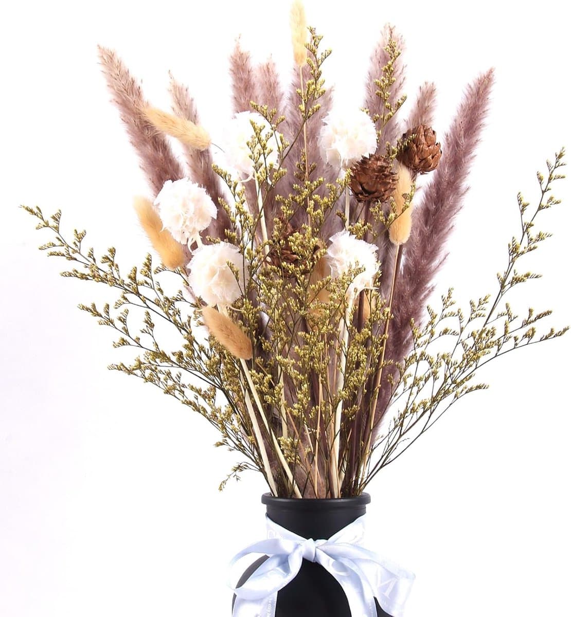 Gedroogde bloemen, decoratie, natuur, 63 stuks, doe-het-zelf, gedroogde bloemen, boeket, ideaal voor boho, woonkamer, slaapkamer, vazen (LZGSGO-0103) — afbeelding 1
