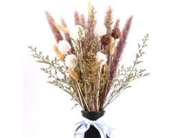 Gedroogde bloemen, decoratie, natuur, 63 stuks, doe-het-zelf, gedroogde bloemen, boeket, ideaal voor boho, woonkamer, slaapkamer, vazen (LZGSGO-0103)