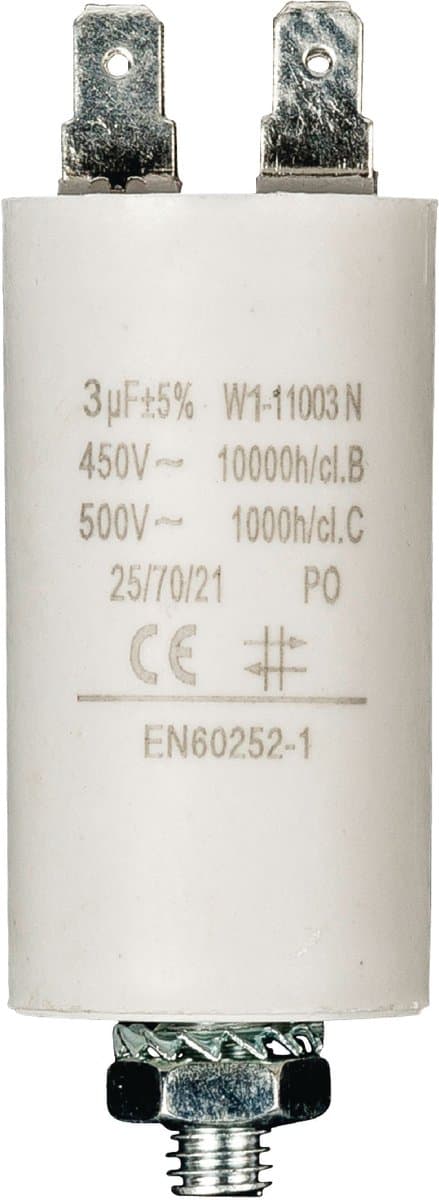 Fixapart W1-11003N Condensator 3.0 uf / 450 V + Aarde — afbeelding 1