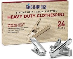 Set van 24 roestvrijstalen wasknijpers - Sterke grip en weerbestendig - Multifunctionele clips voor binnen en buiten