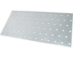 Allecta - Set van 2 montage platen 120x240x2mm met 72 gaten - verzinkt staal Z275 - bevestiging metaal hout - zilverkleurig.