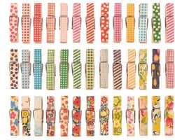 Kleurrijke Geschilderde Houten Wasknijpers - 100 Stuks voor Fotoclips en Creatief Gebruik
