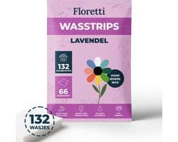Floretti – Milieuvriendelijke Wasstrips – Lavendel – 132 wasbeurten – Wasstrips / Wasmiddeldoekjes / Wasdoekjes / Wasvellen / Laundry Sheets – Vegan – Voor alle kleuren en soorten was