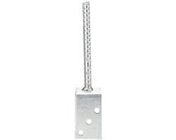 Alberts 213954 L Post Holder with Rebar Steel Concrete Anchor Hot Galvanized Width 80 mm Length of Reinforcement Steel 200 mm