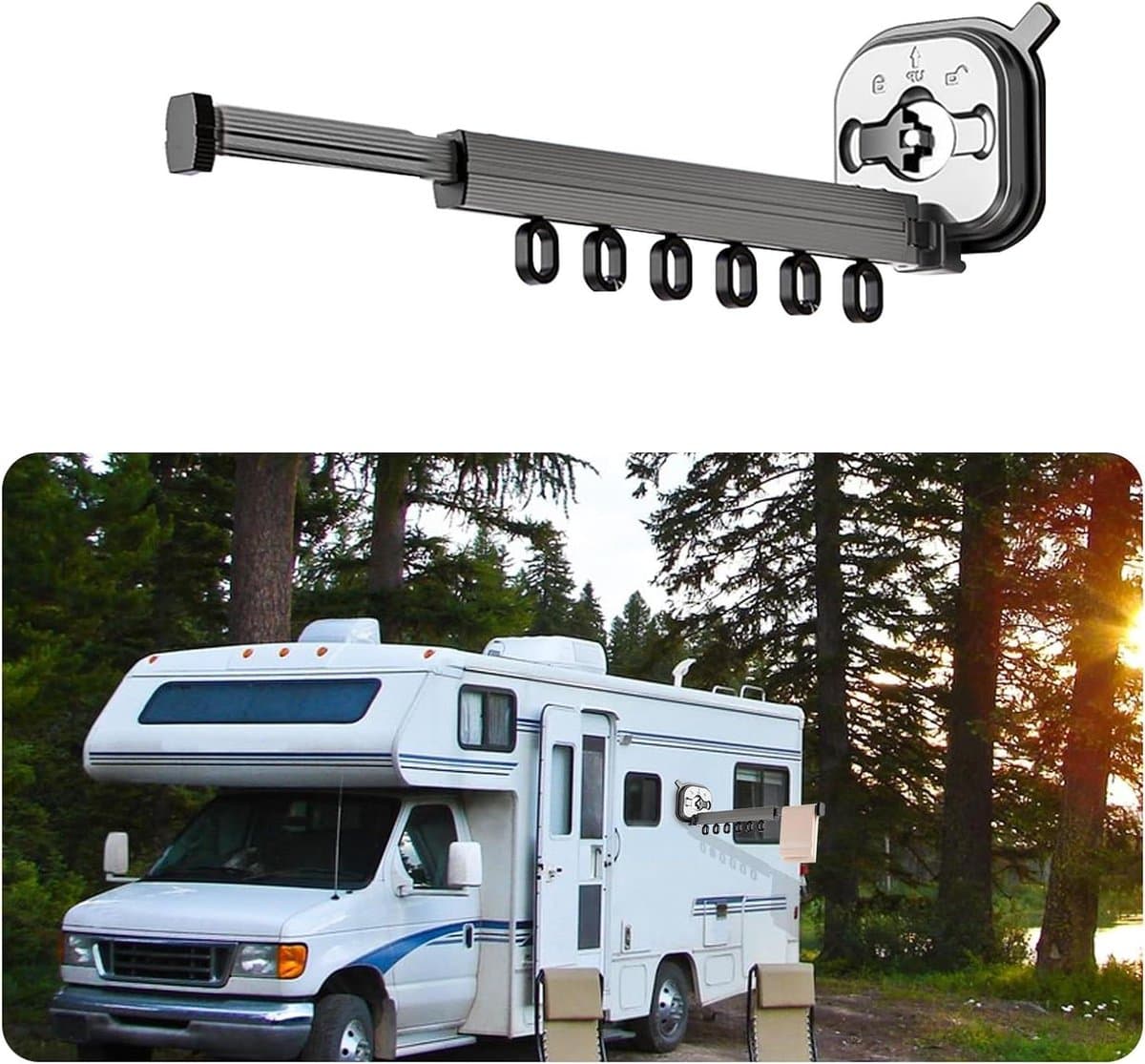 Draagbaar RV-droogrek voor boten, camper en reizen - Aluminium ladder kledingrek met ruimtebesparing — afbeelding 1