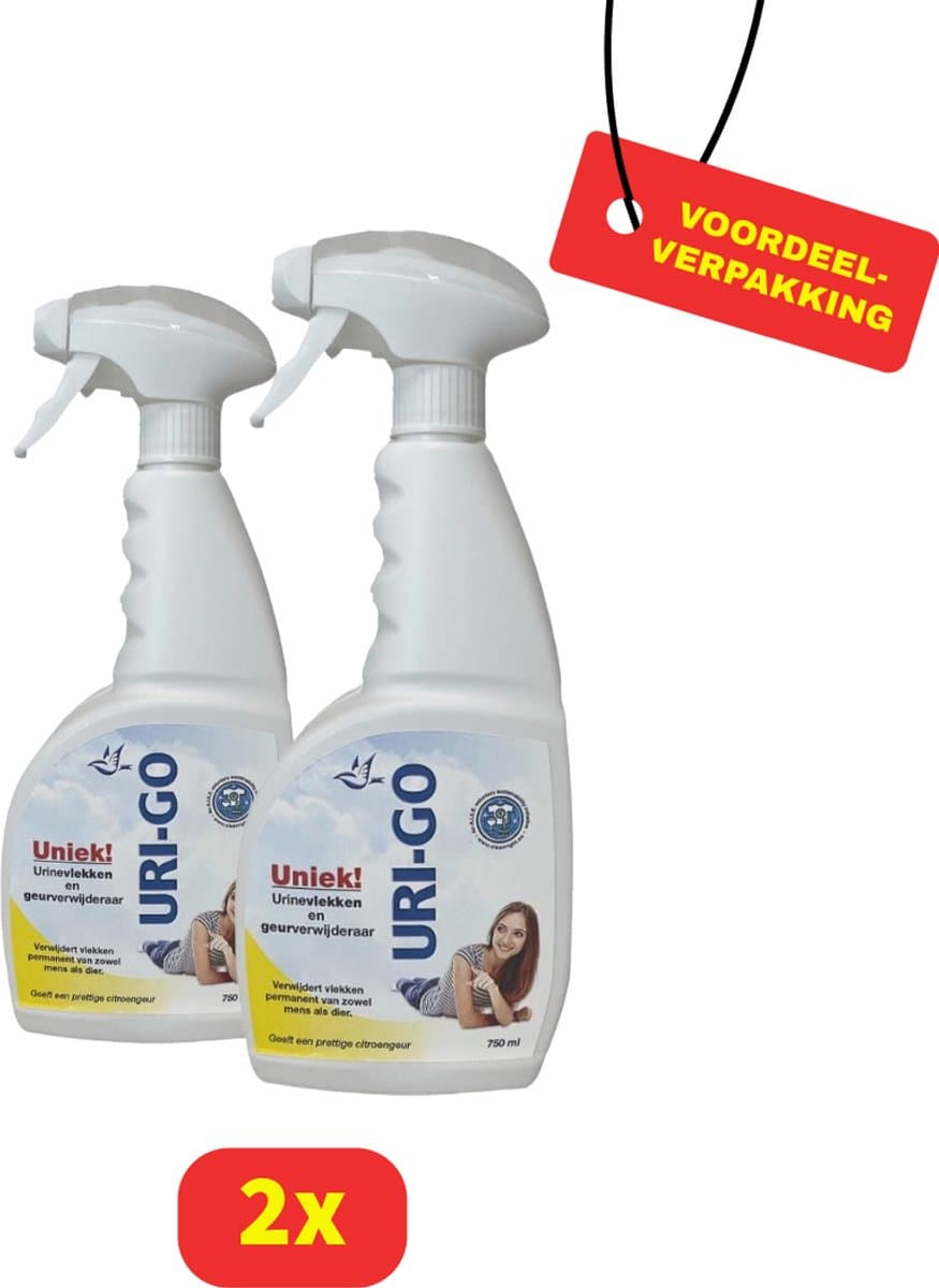 Uri-go Urinegeur en -vlekverwijderaar - 2 x 750ml - Voordeelverpakking — afbeelding 1
