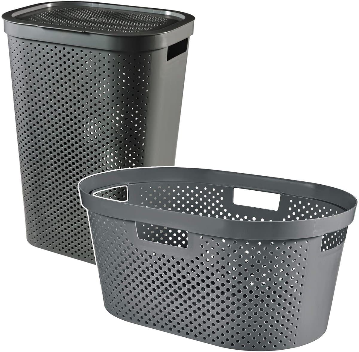 Curver Infinity - Set wasmand 40L + wasmand 60L - donkergrijs — afbeelding 1