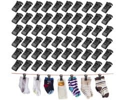 Sokken clips - Sokkenhouders - 60 stuks - 2,8 cm - Antislip Wasknijpers - Waslijnknijpers - Zwart