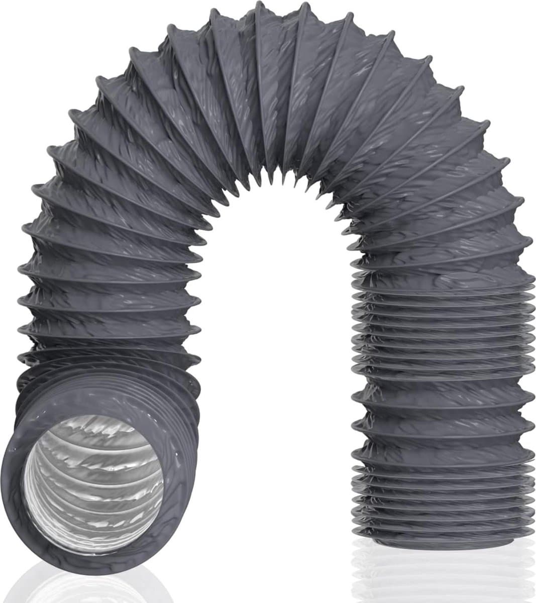 Flexibele pvc-aluminiumslang diameter 150 mm max. lengte 5 m voor wasdroger afzuigkap buisventilator airconditioning grijs — afbeelding 1