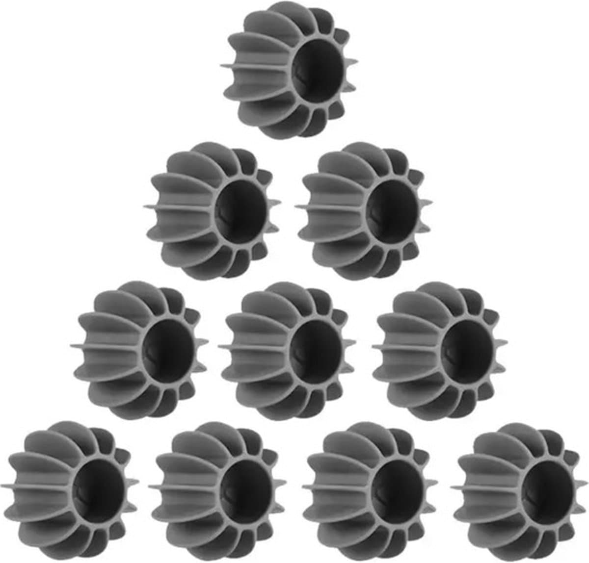Wasbollen - 10 Stuks - Herbruikbare Wasballen - Wasballen - Haarverwijderaar - Wasmachine Ballen - Wasdroger Bollen - Anti Kreuk - Grijs - Grey - — afbeelding 1