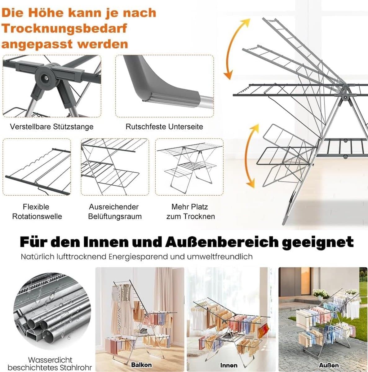 Luxe wasrek – droogrek – inklapbaar - wasdroogrek — afbeelding 1