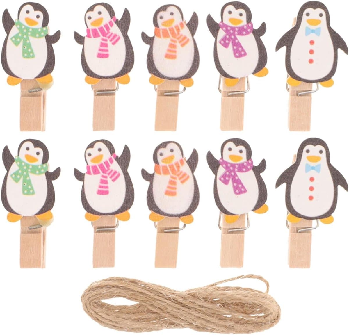 Kleurrijke houten klemmen voor knutselen en decoratie - 10 stuks — afbeelding 1
