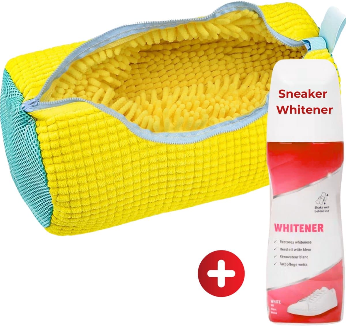 Maxenza Waszak Schoenen - Waszak Voor Schoenen - Wasnet Voor Schoenen - Waszakjes met rits - Voor 1 Paar Schoenen - inclusief Sneaker Whitener - Waszak groot - Delicaat Wasgoed - Schoenenwaszak - Met Rits En Hangende Ring - 39 x 19 cm - — afbeelding 1
