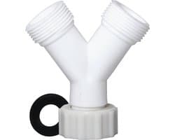 Dparts wasmachinekraan splitter - y stuk aanvoer kraan - waterverdeler 2 weg - kraan water splitter - 3/4 aansluiting voor wasmachine en vaatwasser — afbeelding 1