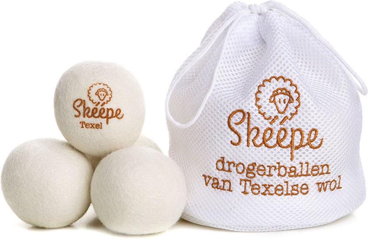 Texel Wollen Drogerballen XL 6 stuks in opbergzak met koord – Wasdrogerballen - Wasbollen - Droogballen - Duurzaam was drogen - Texelse wol en Merinowol — afbeelding 1