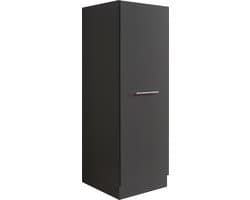 Interiax WASHWALL 'Mary' Wasmachine Opbergkast Antraciet - Met 3 Legplanken - 162x50x67.5 cm