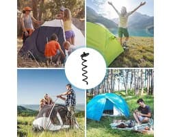 Grondanker spiraalbodemverankering - verstelbare bevestiging voor trampolines, tenten, schuren, schommels - dierenbeveiliging - 28 cm zwart