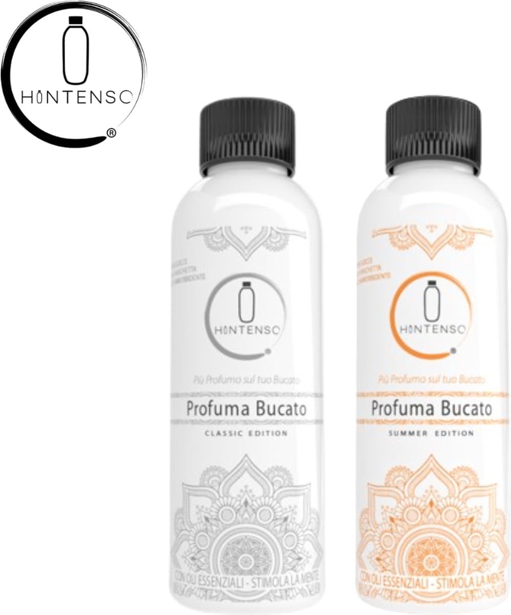 Wasparfum Hintenso Summer 500ml + Wasparfum Hintenso White 500ml - Proefpakket - 140 Wasbeurten - Inclusief 1 gratis tester - Heerlijke geur - Textielverfrisser – Wasverzachter – Bloemen - Wasparfum - Wasmachine — afbeelding 1