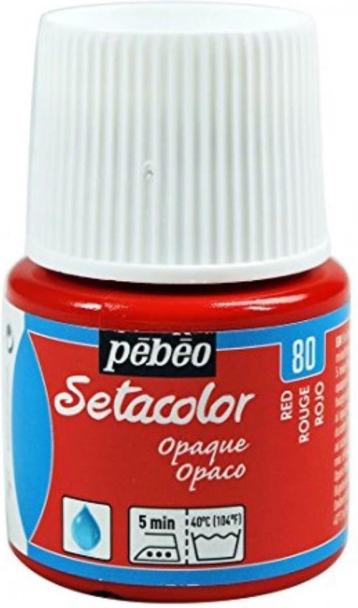 Pébéo Setacolor Rode Textielverf - 45ml textielverf voor donkere en lichte stoffen — afbeelding 1