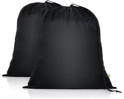 Trekkoord waszakken 2-pack 20 x 24 inch - Duurzame, opvouwbare waszakken voor vuile kleding, speelgoed en kampeerspullen - Ideaal voor studenten en op reis