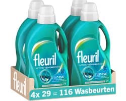 Fleuril Active Fresh - Vloeibaar Wasmiddel - Alle Kleuren Was - 4x29 Wasbeurten - Voordeelverpakking