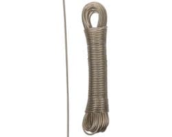 Draagbare Waslijn - Reis Waslijn - Kleding Drogen - Roestvrij Staal PVC Gecoat - 2000 cm - Zilver