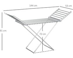 Killogood Elektrische verwarmde handdoekradiator met opvouwbare vleugels - ruimtebesparend - aluminiumlegering - 144x53x91cm - zilver
