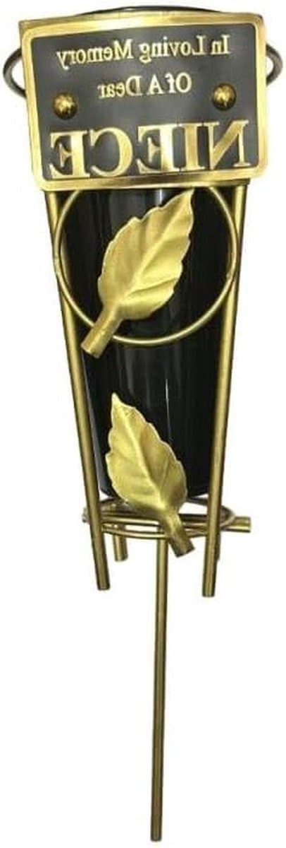 Grafvaas - Herdenkingsvaas - Bloemen Presenteren - Stevig Grondanker - 36 cm Hoog - Zwart — afbeelding 1
