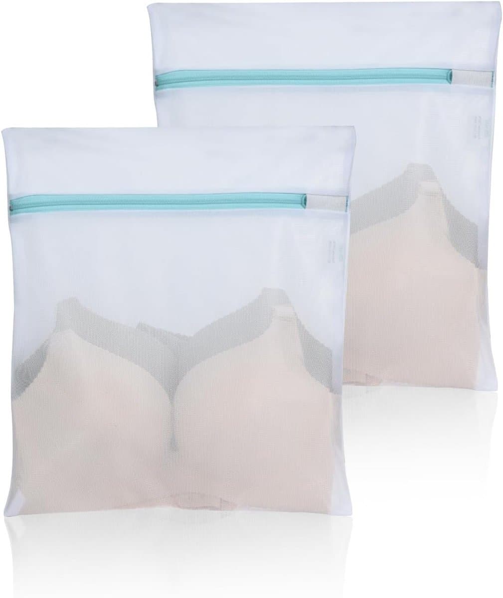 Mesh Waszakken met Ritsen - 2 Stuks 30 x 40 cm, Herbruikbare Waszak voor Delicate Kleding, Ondergoed en Sokken — afbeelding 1