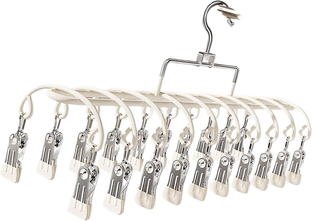 Wasknijpers - Draagbaar en voor op reis - Inclusief 20 roestvrijstalen wasknijpers - Roestvrijstalen waslijn voor het drogen van sokken en ondergoed - Winddicht - Afmetingen 36.5 x 22.5 cm — afbeelding 1