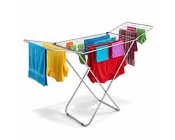 Droogrek Staand - Wasrek met 16m Drooglengte - Droogrek Inklapbaar - Hangdroogrek met Poedercoating - Lichtgewichte Wasdroogrek - Clothes Rack - Droogrekken - Stevig Wasdroogrek - Clothes Drying Rack - Droogtoren - Wasdroogtoren - Zilver - CleanRite — afbeelding 1