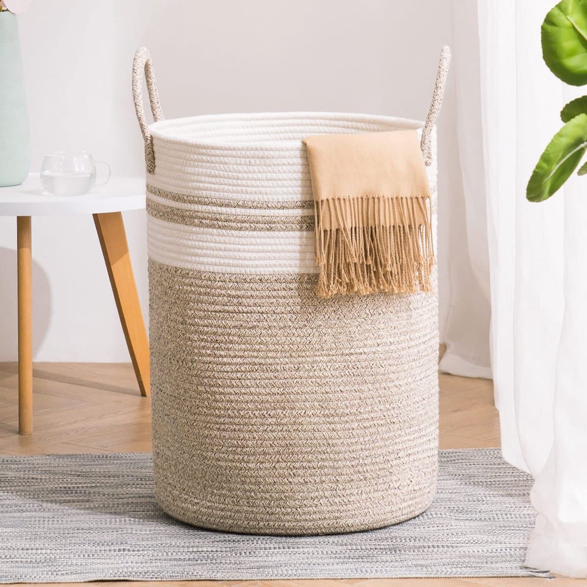 Dailygoods- Wasmand 58L - Gevlochten Opbergmand - Handgemaakt Katoen - Scandinavisch Ontwerp - Veilig voor Kinderen - 38 x 50 cm — afbeelding 1