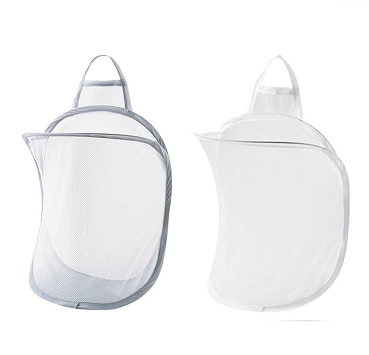 Hangende wasmand van gaas, tweedelige wasmand van gaas Geschikt voor aan de deur, wasmand Geschikt voor aan de muur, opklapbare kledingmand, opvouwbare opbergtas Geschikt voor aan de muur — afbeelding 1
