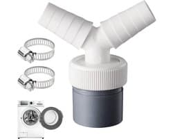 Dubbele Y-adapter voor afvoer met slangklem, aansluitingen van 18-24 mm en 40 mm buis, ideaal voor vaatwasser, wasmachine en droger (3 stuks)