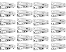 Dailygoods- Wasknijpers 60 Stuks - Roestvrij Stalen Wasknijpers - Kleine Wasknijpers - Multifunctionele Kledingclips - Voedselklemmen - Zilverkleurig
