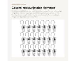Dailygoods- Gordijnclips Roestvrij staal - Gordijnringen - Gordijnhaken metaal - Klemmen - Fotoclips - 100 Stuks