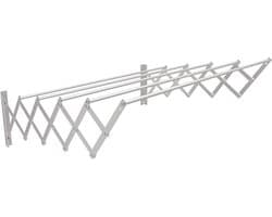 Uitschuifbare Waslijn - Opvouwbaar Wasrek - Kleding Drogen - Roestvrij Aluminium - 140 cm - Zilverkleurig