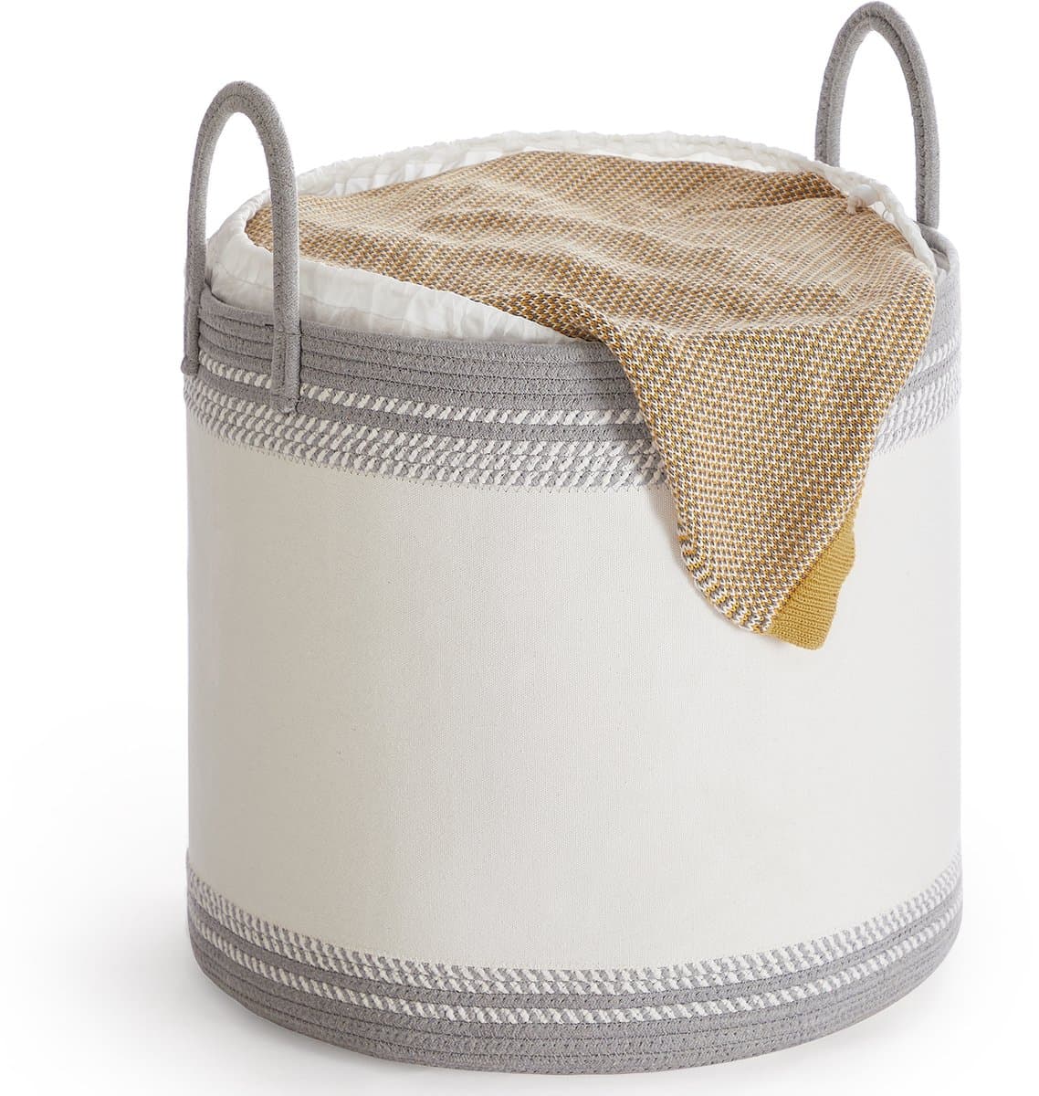 SONGMICS - Wasmand - Wassorteerder - Katoen - Met Handgrepen - Voor Slaapkamer en Wasruimte - 90L — afbeelding 1