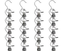 TOVBMUP Wasknijpers van roestvrij staal - Washaken - Antislip kledinghangerclips - 360° draaibare laarzenclips - Laarzenhangers - Metalen clips voor broeken, schoenen, handdoeken - Zwart - 20 stuks