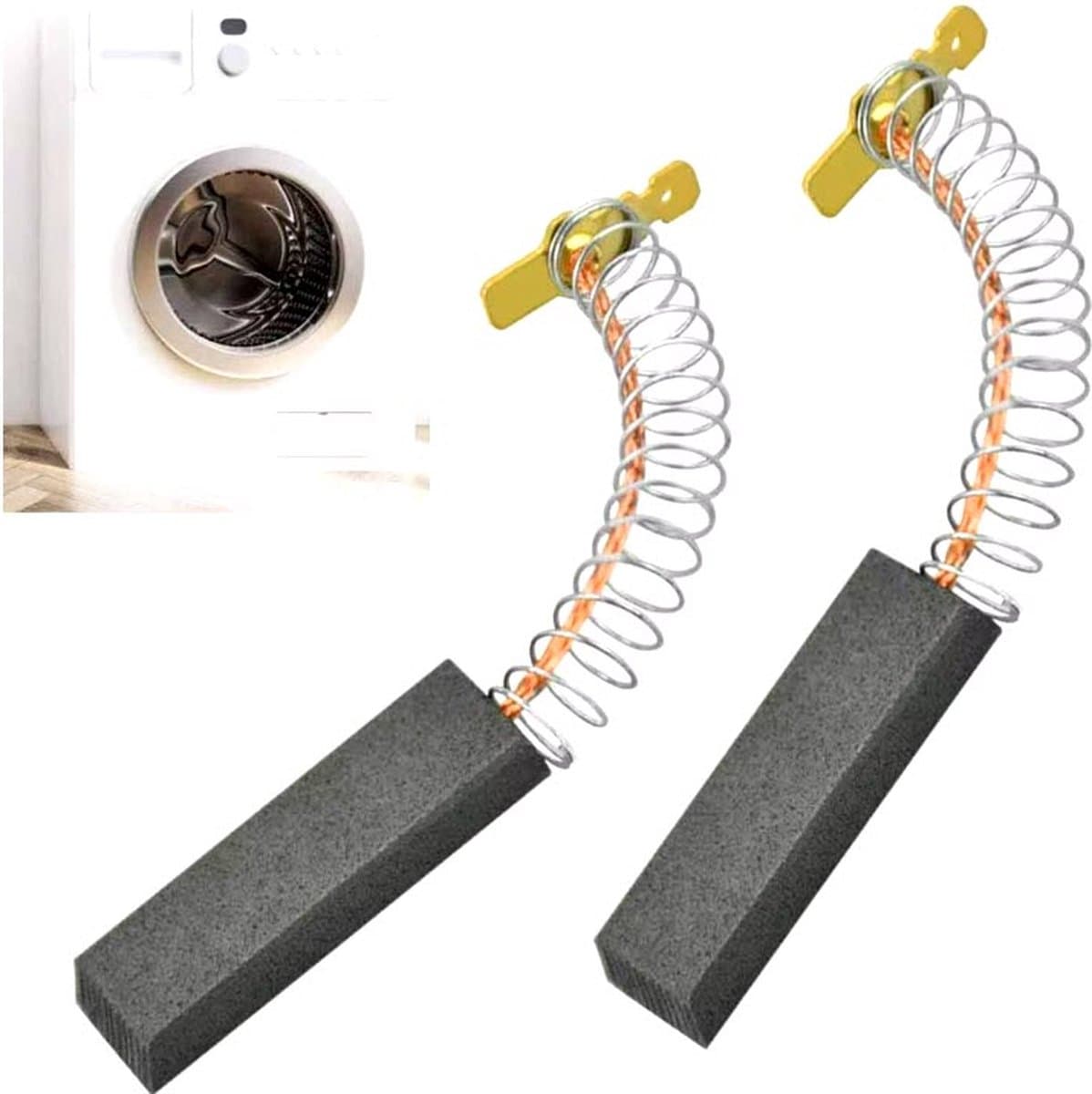 2 Stuks Koolborstels 5x12,5x36 mm - Geschikt voor Siemens en Bosch 00154740 Wasmachine - WH5029101 Elektrisch Gereedschap Accessoires — afbeelding 1