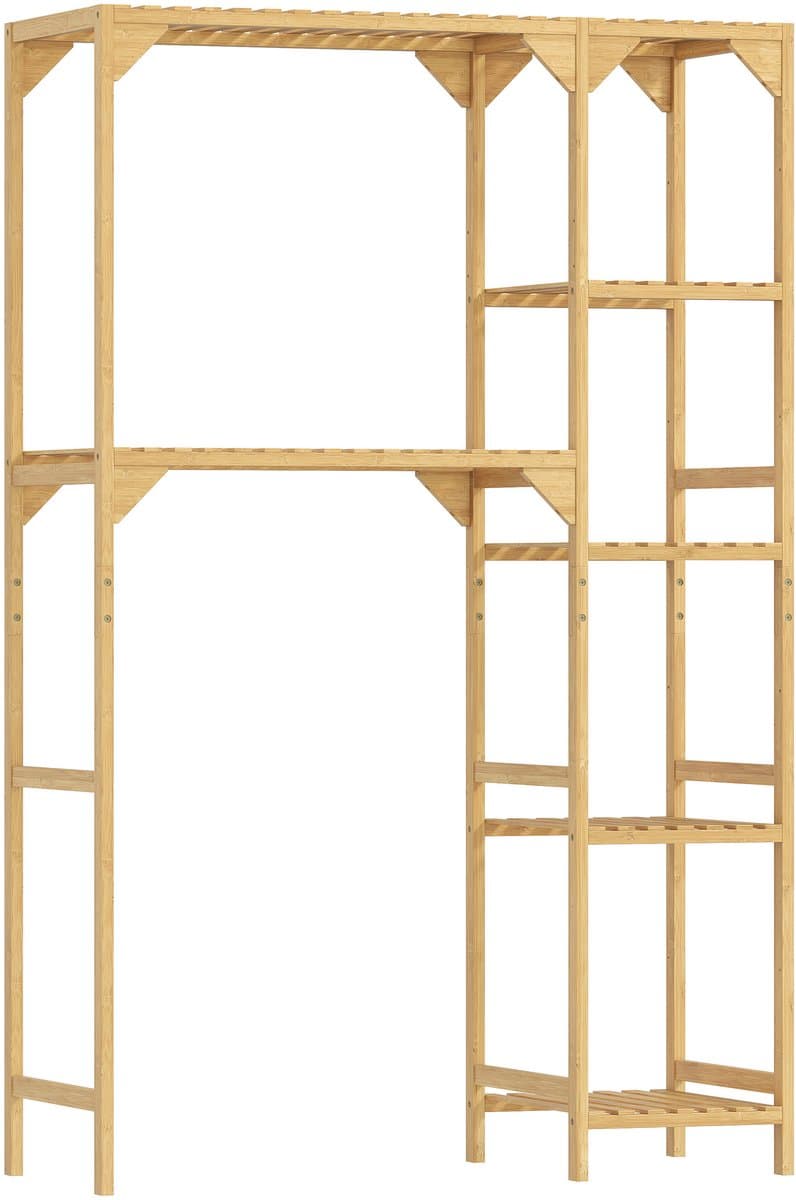 4goodz Wasmachinerek Bamboe 100x40x157cm - Bruin — afbeelding 1
