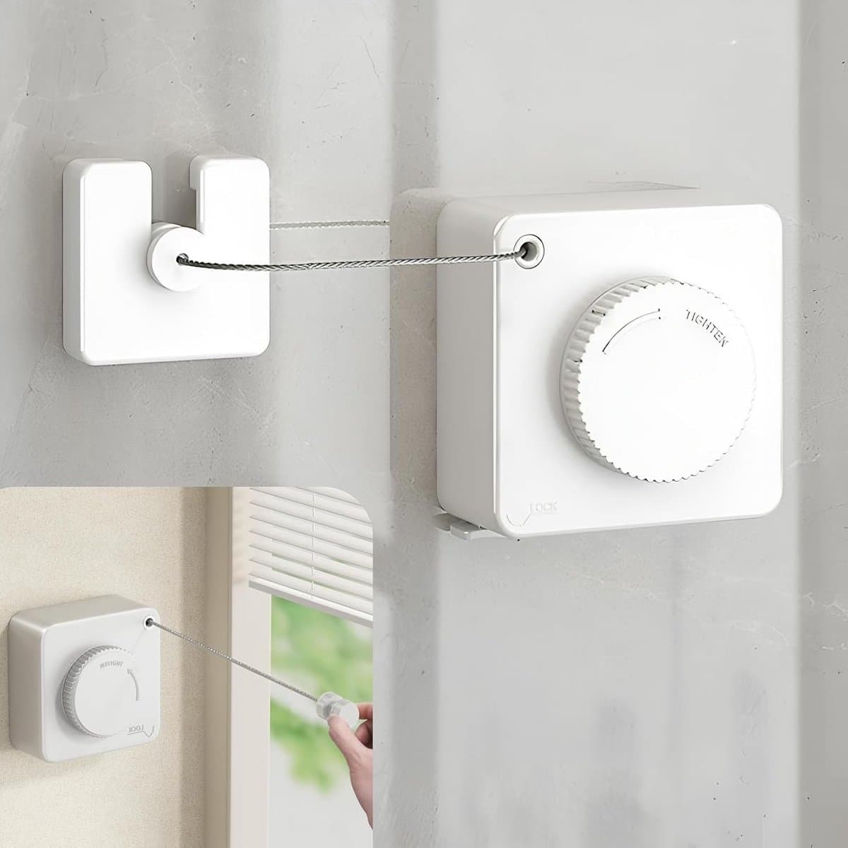 Intrekbare Waslijn RVS 4.2M voor Binnen en Buiten met Anti-Doorzak Mechanisme — afbeelding 1