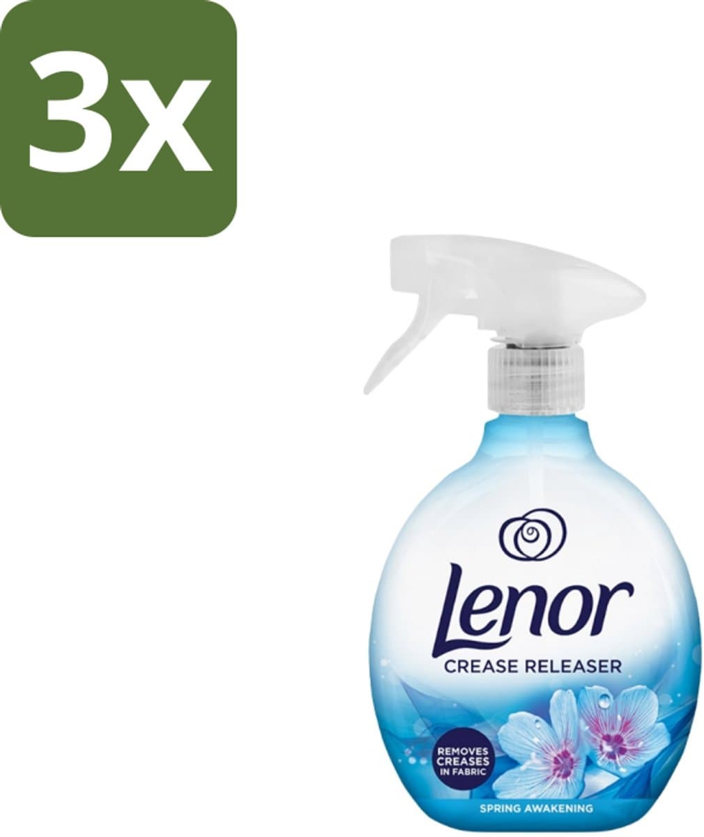 Lenor – Crease Releaser Spray – Spring Awakening – Kreukverwijderaar & Textielverfrisser – 500 ml - Bulkverpakking - 3 stuks — afbeelding 1