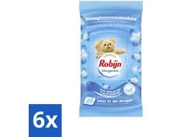 6 x Robijn Droogtrommeldoekjes Morgenfris 20 stuks per verpakking - Droogtrommeldoekjes - Wasgoed Drogen - Frisse Geur - Wasgoed Verzorgen - Kleuren Beschermen