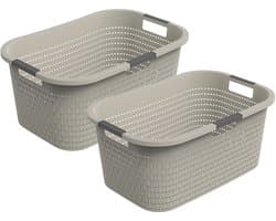 Rotho Country wasmand - set van 2 - 40 ltr - Beige
